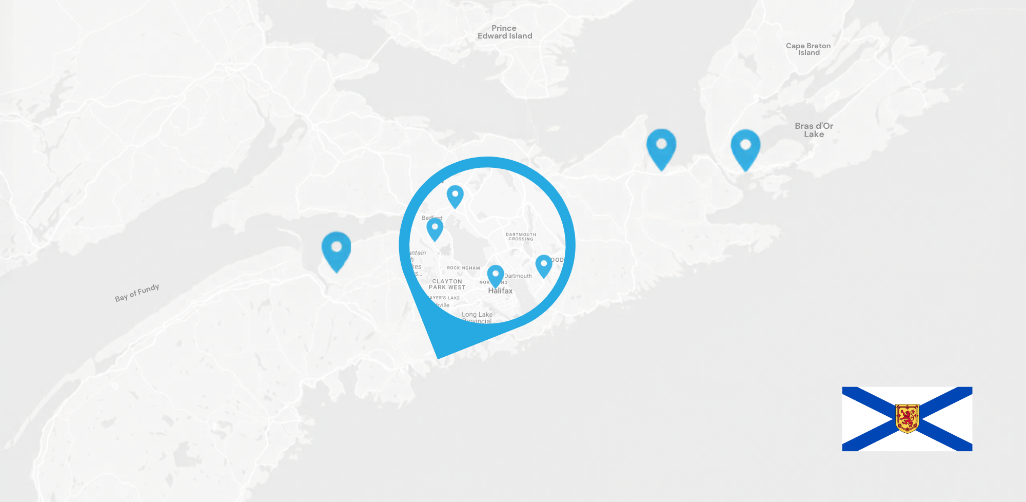 Picture of the Highland Hearing Locations across Nova Scotia.